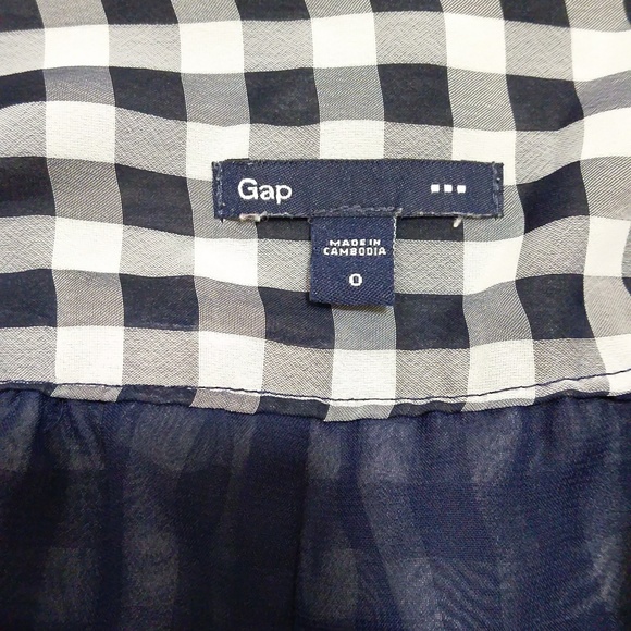 Gap Black & White Gingham Chiffon Lined Mini Skirt - Sz 0 - Picture 4 of 4